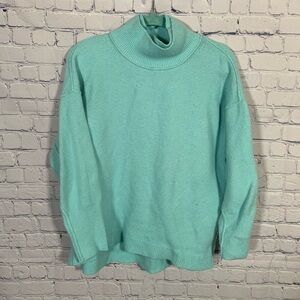 Free People Womens Oversized Mock Neck Sweater Blue Size S Casual Lagenlook